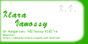 klara vamossy business card